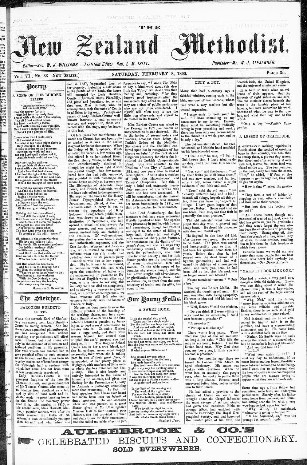 The New Zealand Methodist Times: 8th February 1890