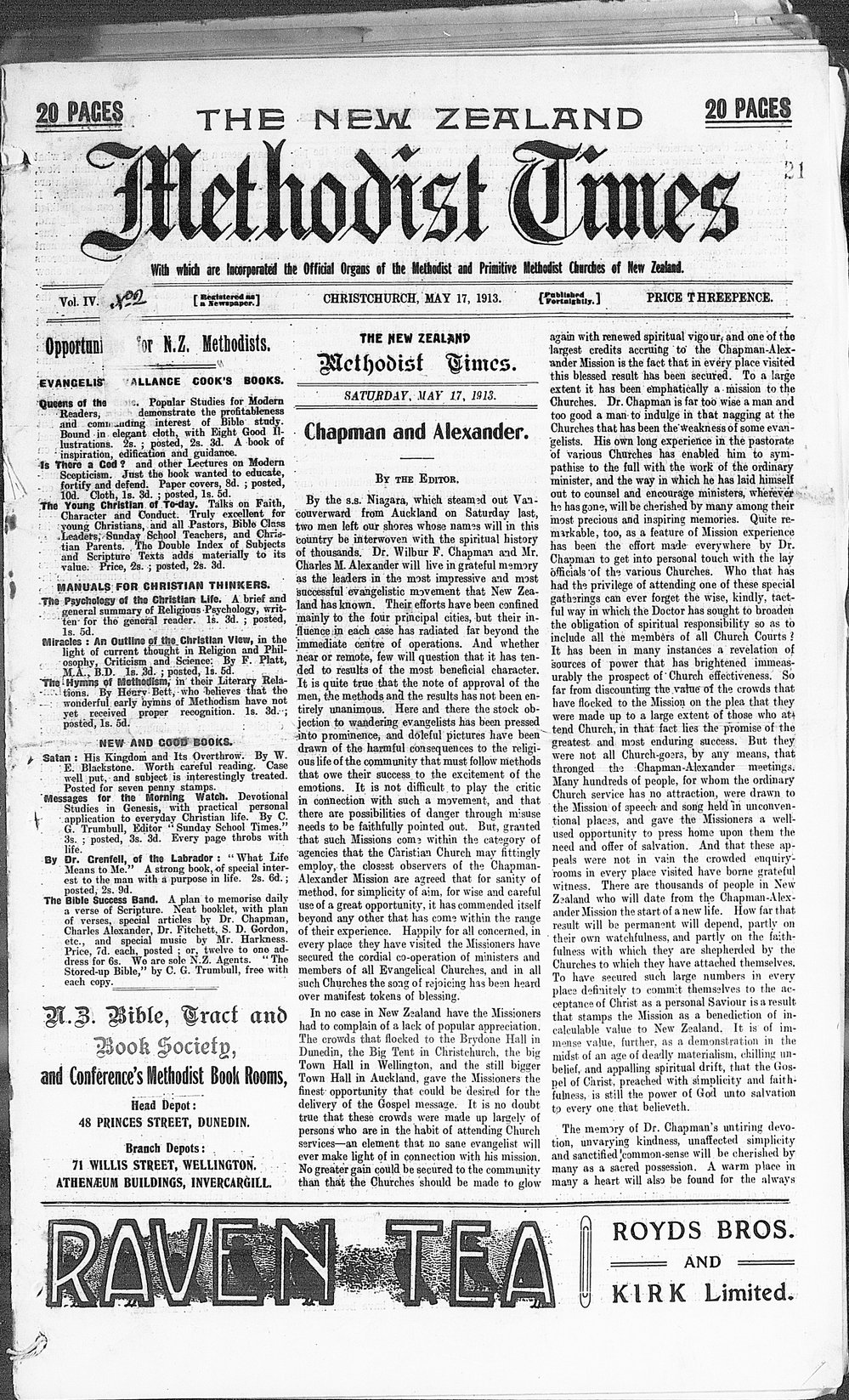 The New Zealand Methodist Times: 17th May 1913
