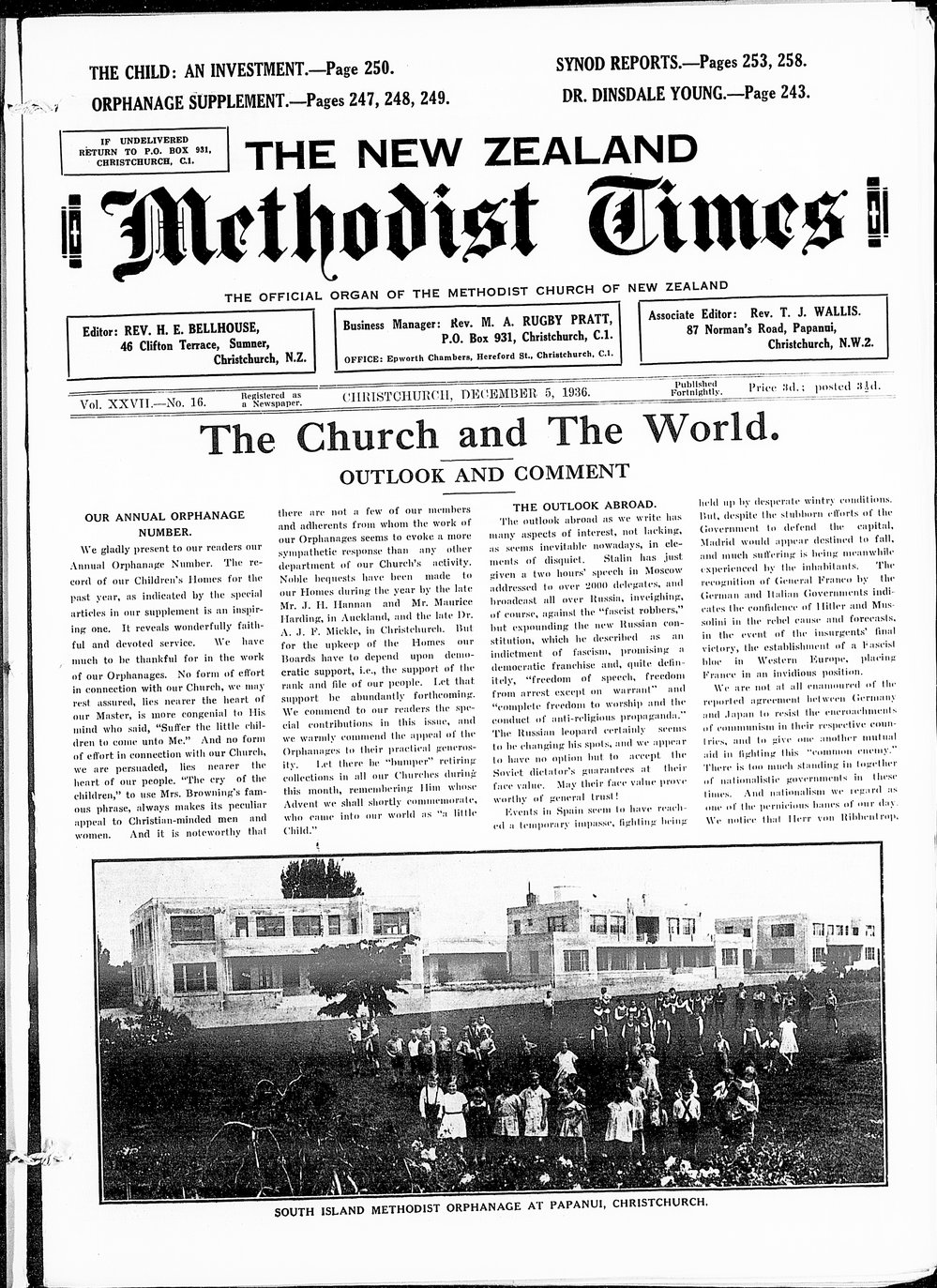 The New Zealand Methodist Times: 5th December 1936