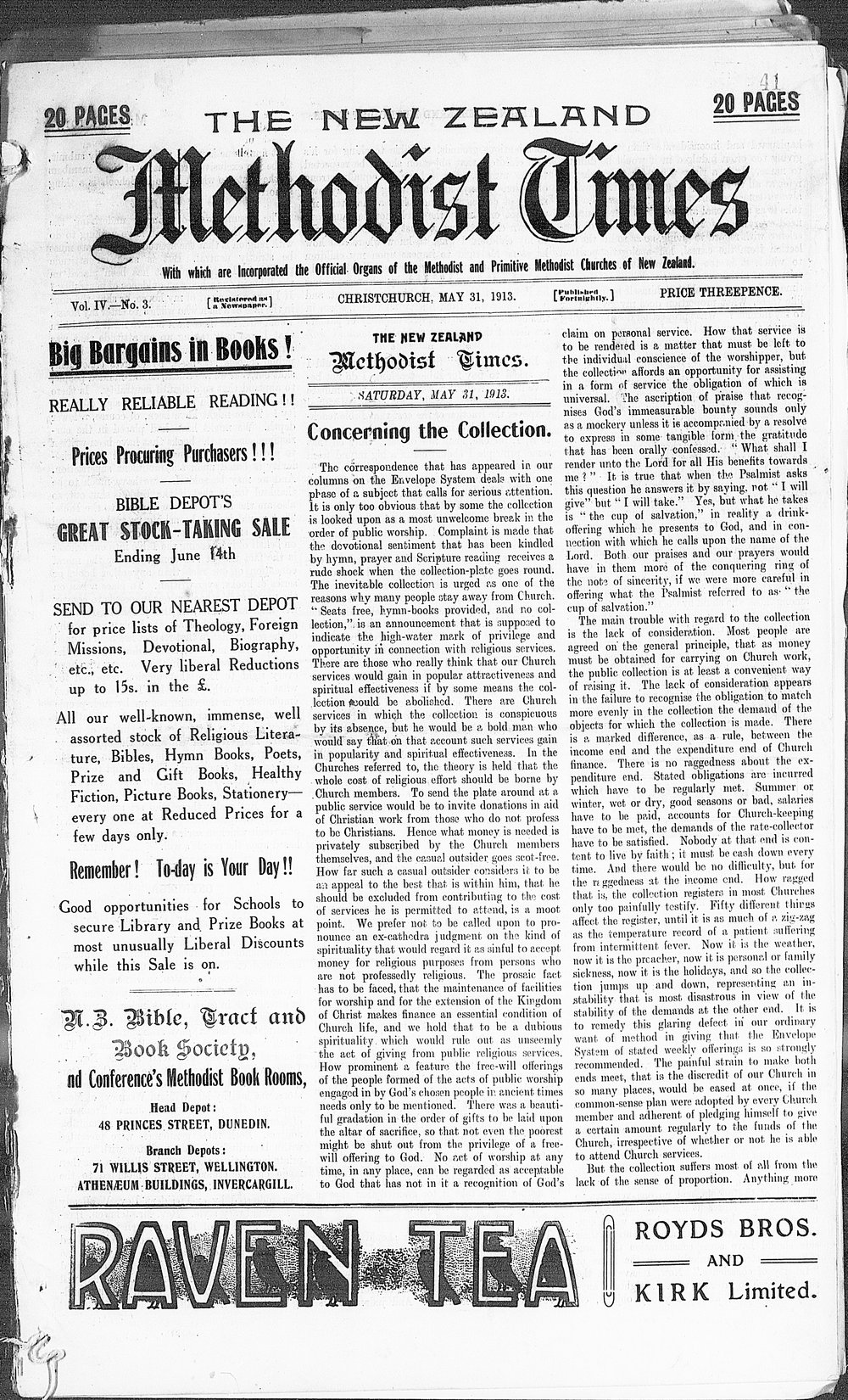 The New Zealand Methodist Times: 31st May 1913