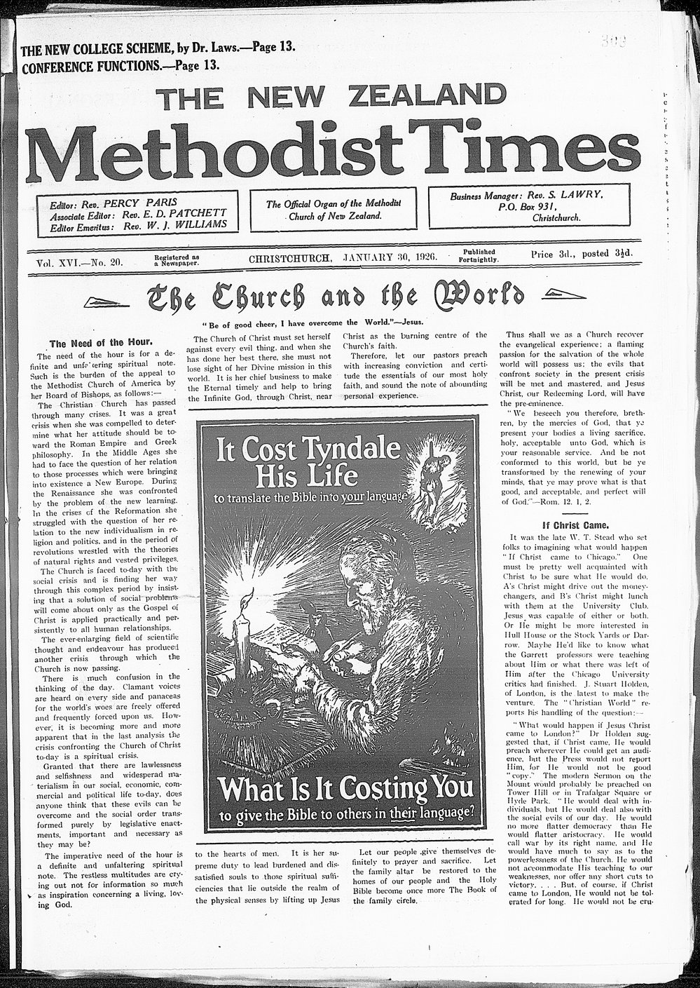 The New Zealand Methodist Times: 30th January 1926