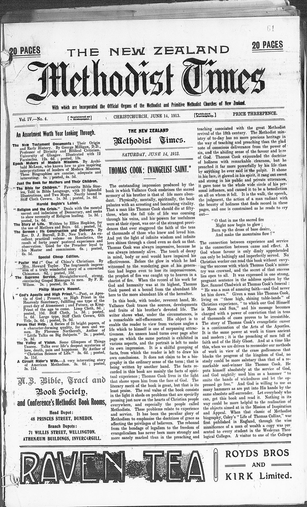 The New Zealand Methodist Times: 14th June 1913
