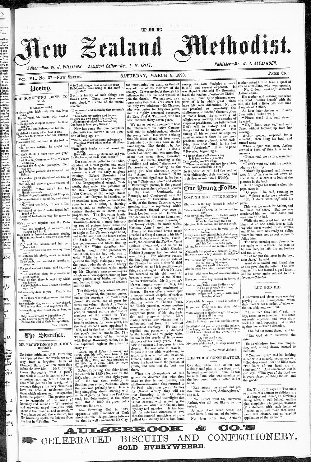 The New Zealand Methodist Times: 8th March 1890