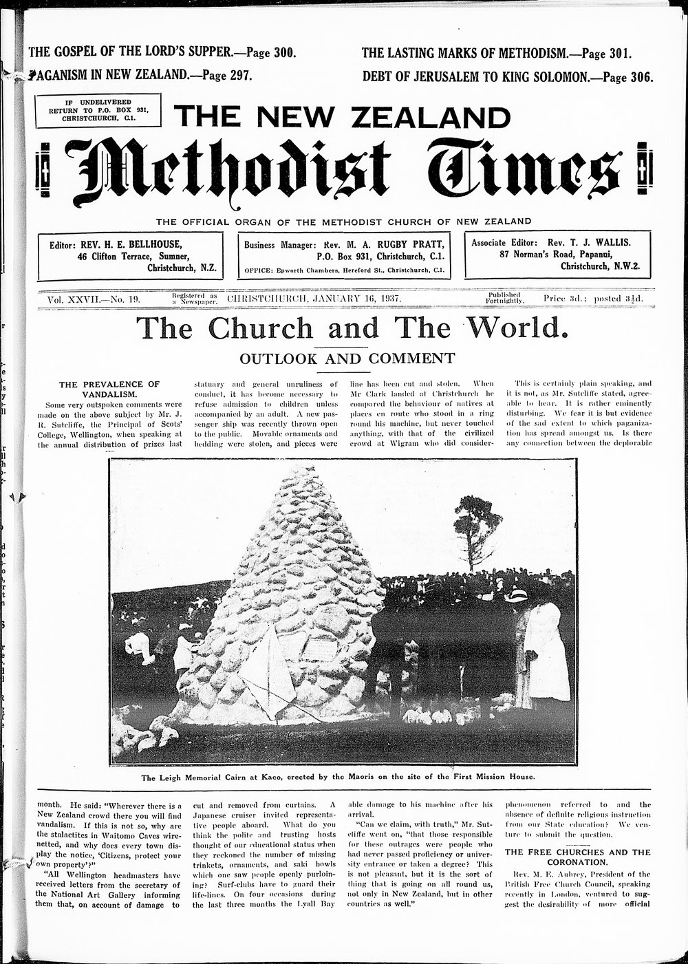 The New Zealand Methodist Times: 16th January 1937