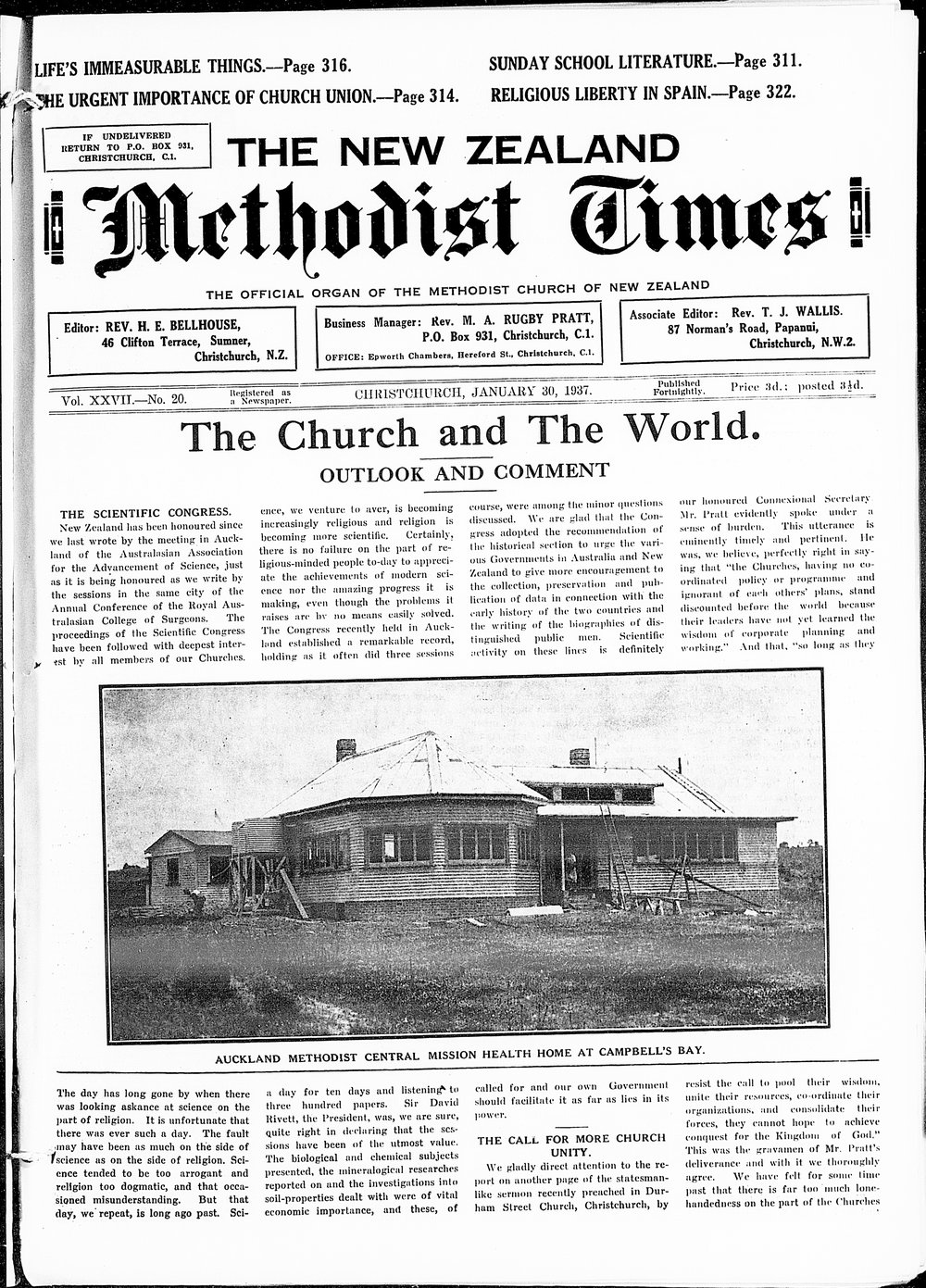 The New Zealand Methodist Times: 30th January 1937