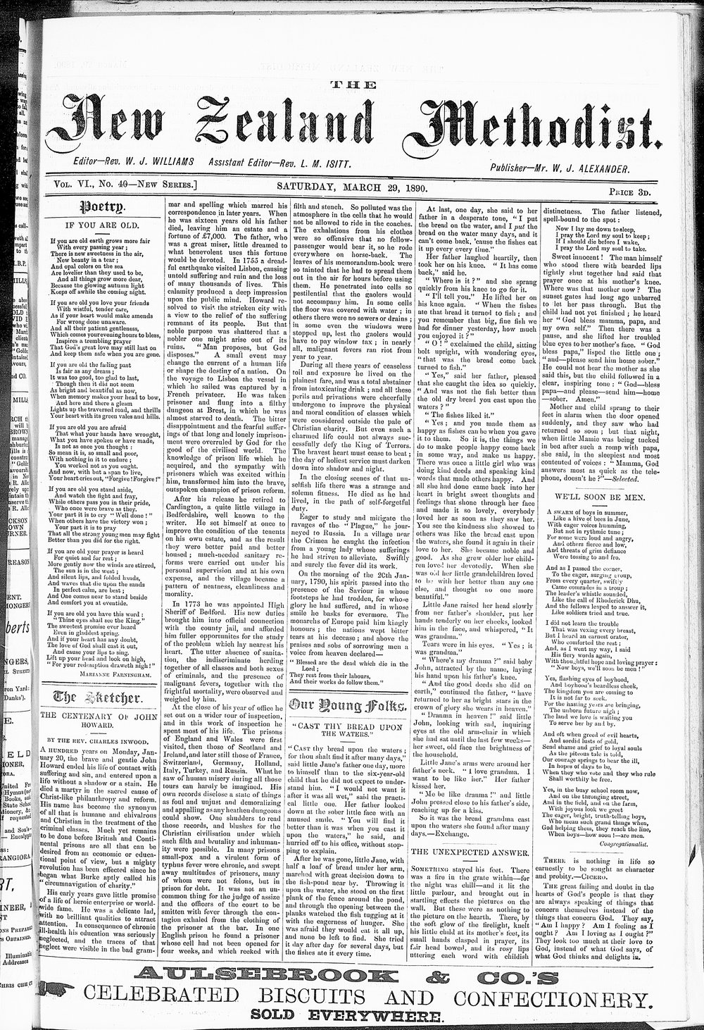 The New Zealand Methodist Times: 29th March 1890