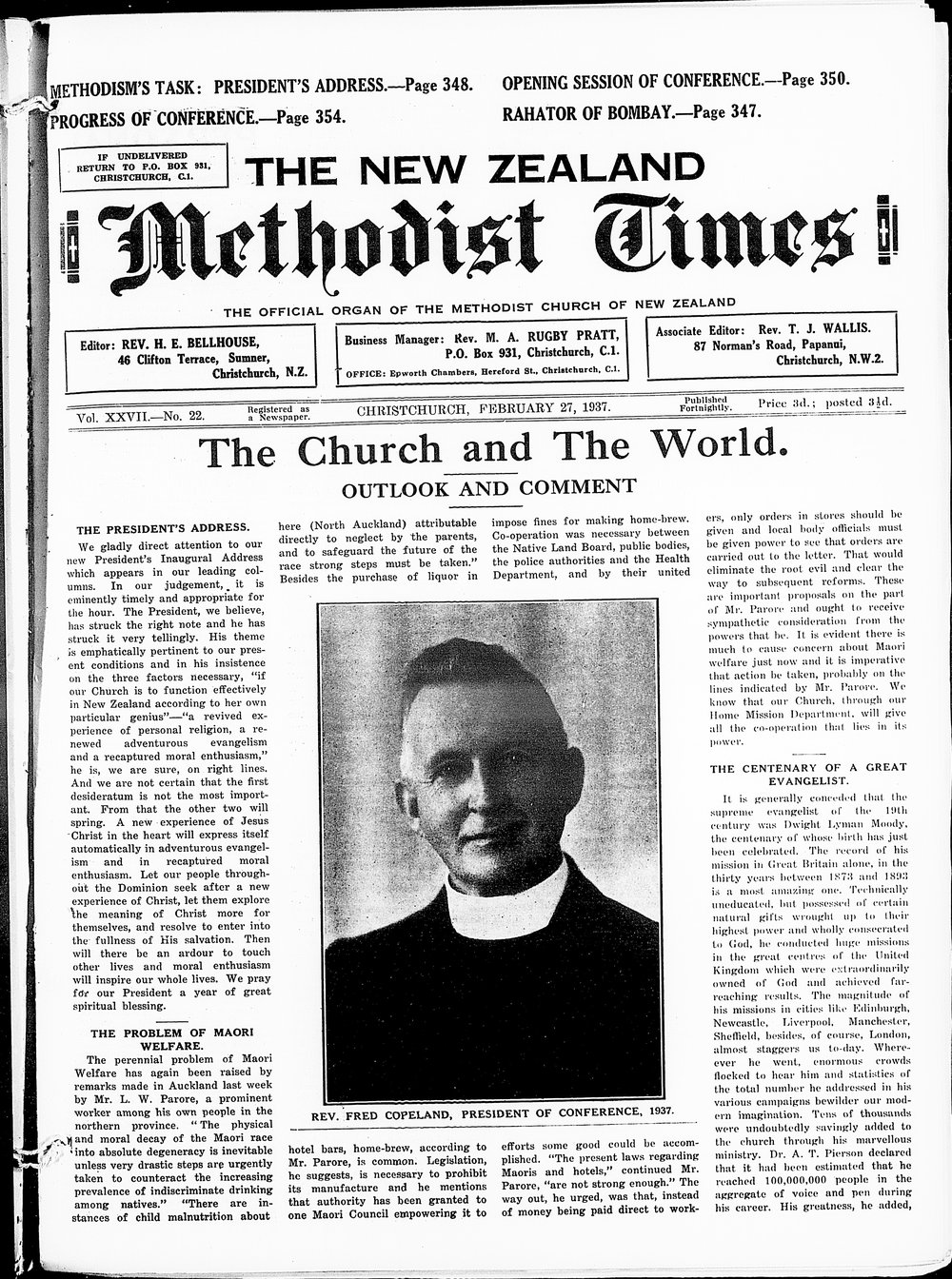 The New Zealand Methodist Times: 27th February 1937