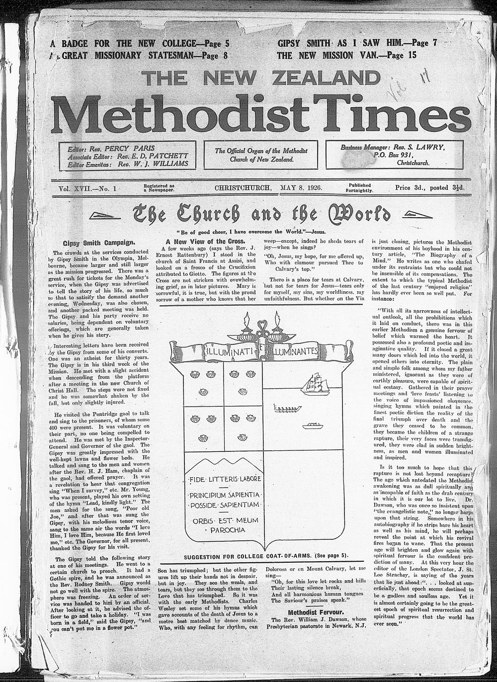 The New Zealand Methodist Times: 8th May 1926