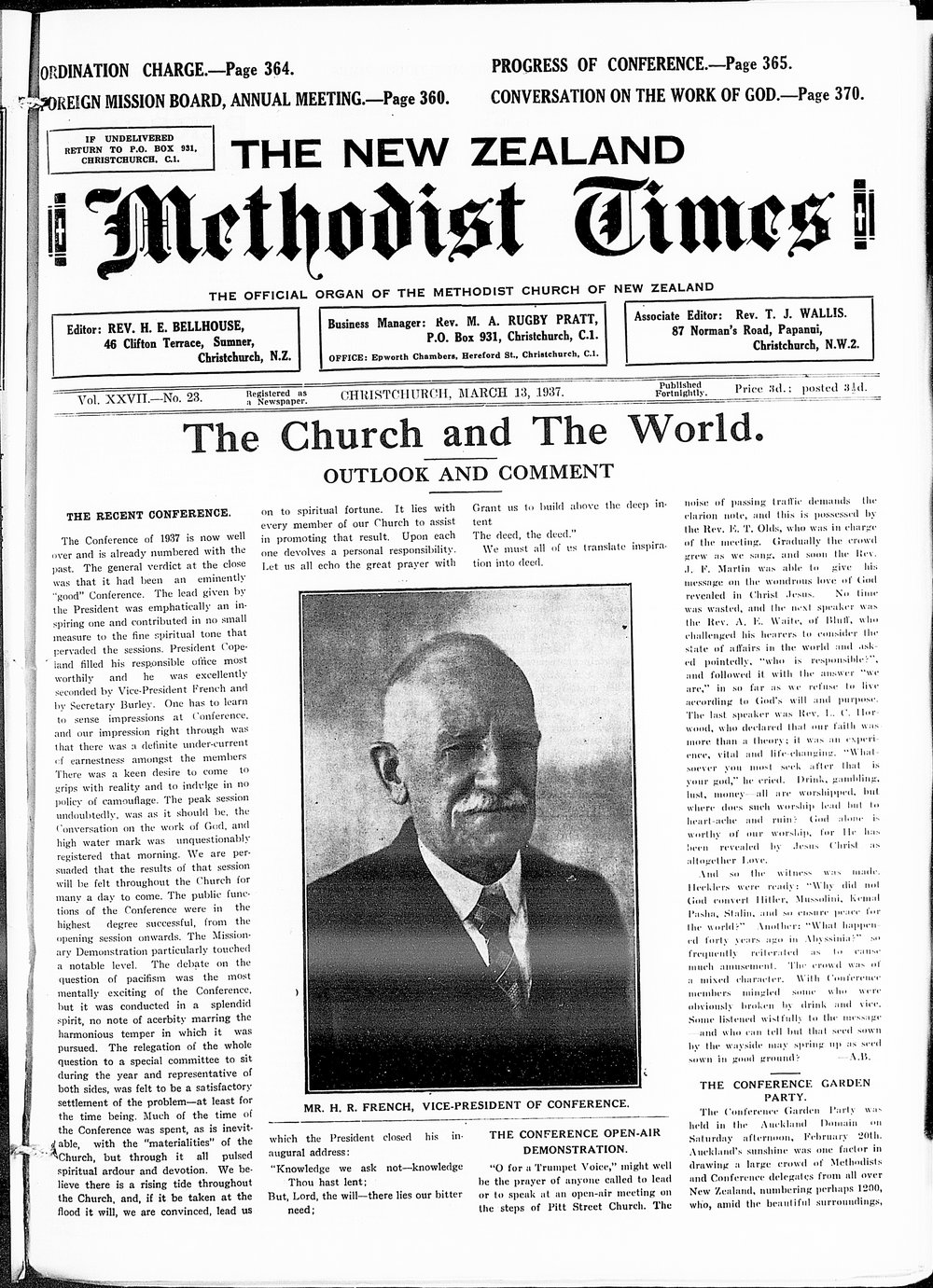 The New Zealand Methodist Times: 13th March 1937