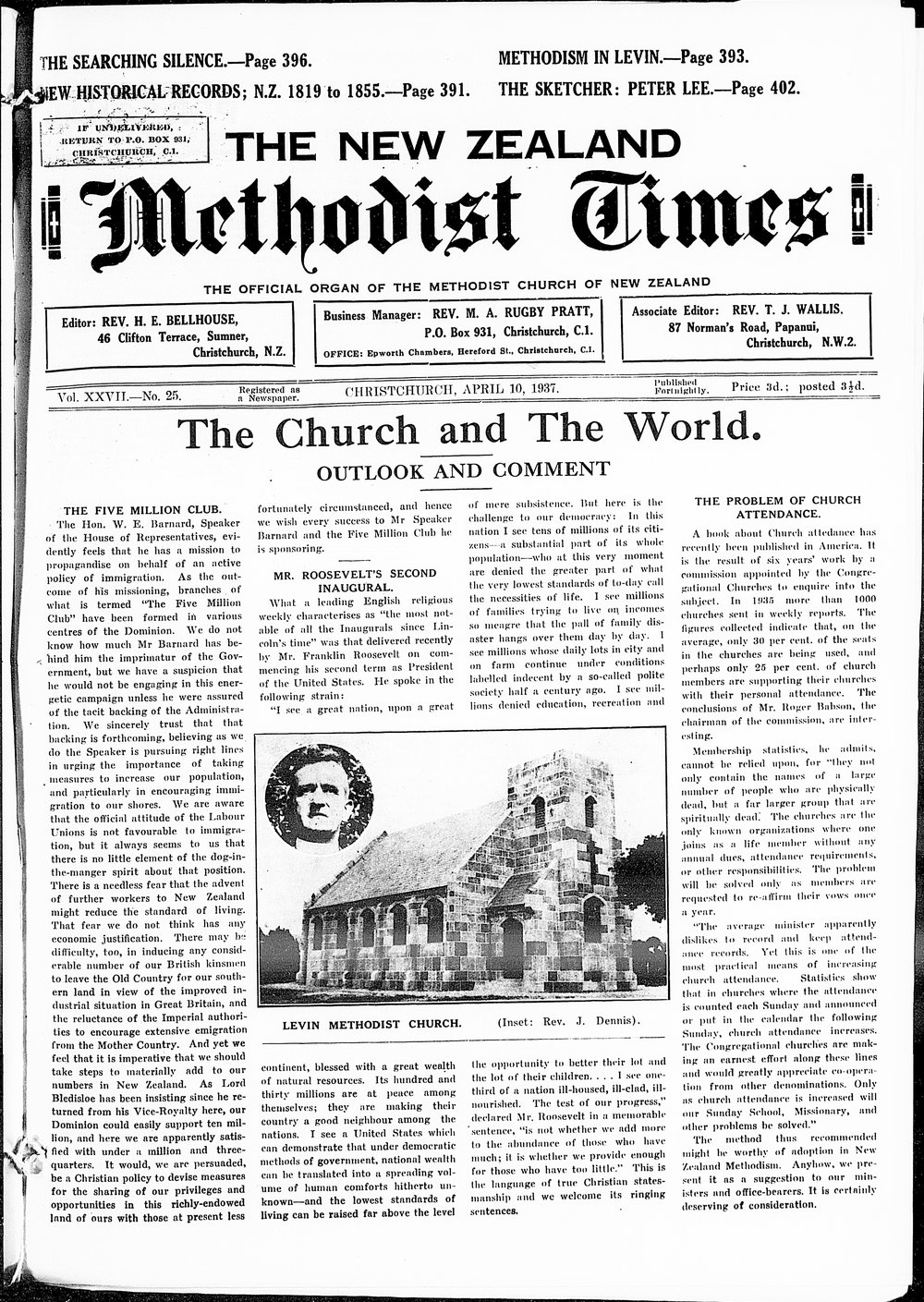 The New Zealand Methodist Times: 10th April 1937