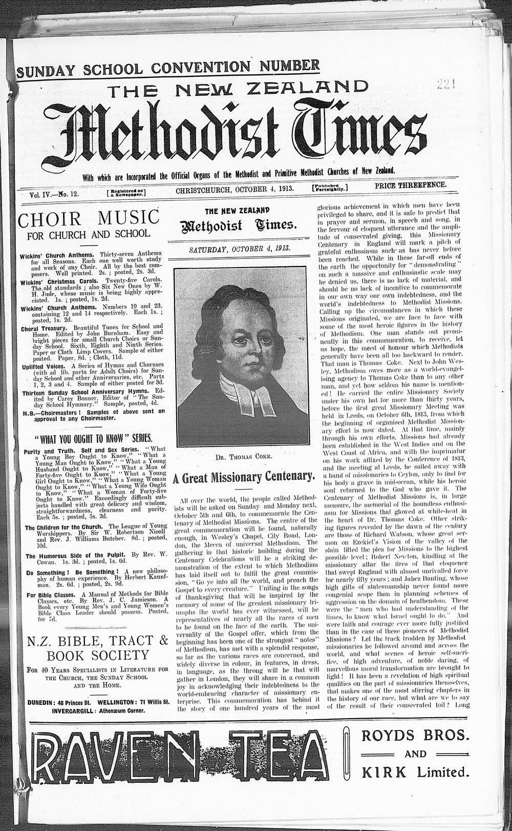 The New Zealand Methodist Times: 4th October 1913