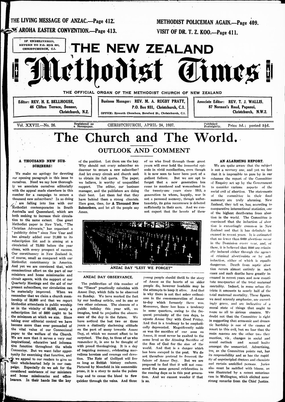 The New Zealand Methodist Times: 24th April 1937