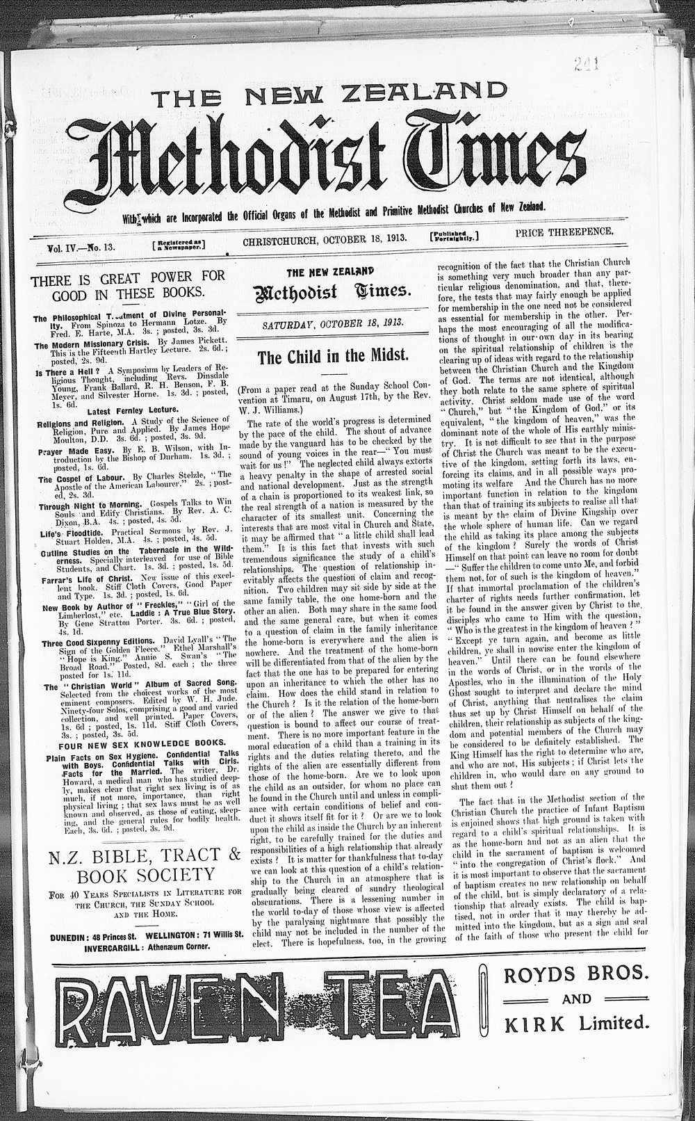The New Zealand Methodist Times: 18th October 1913