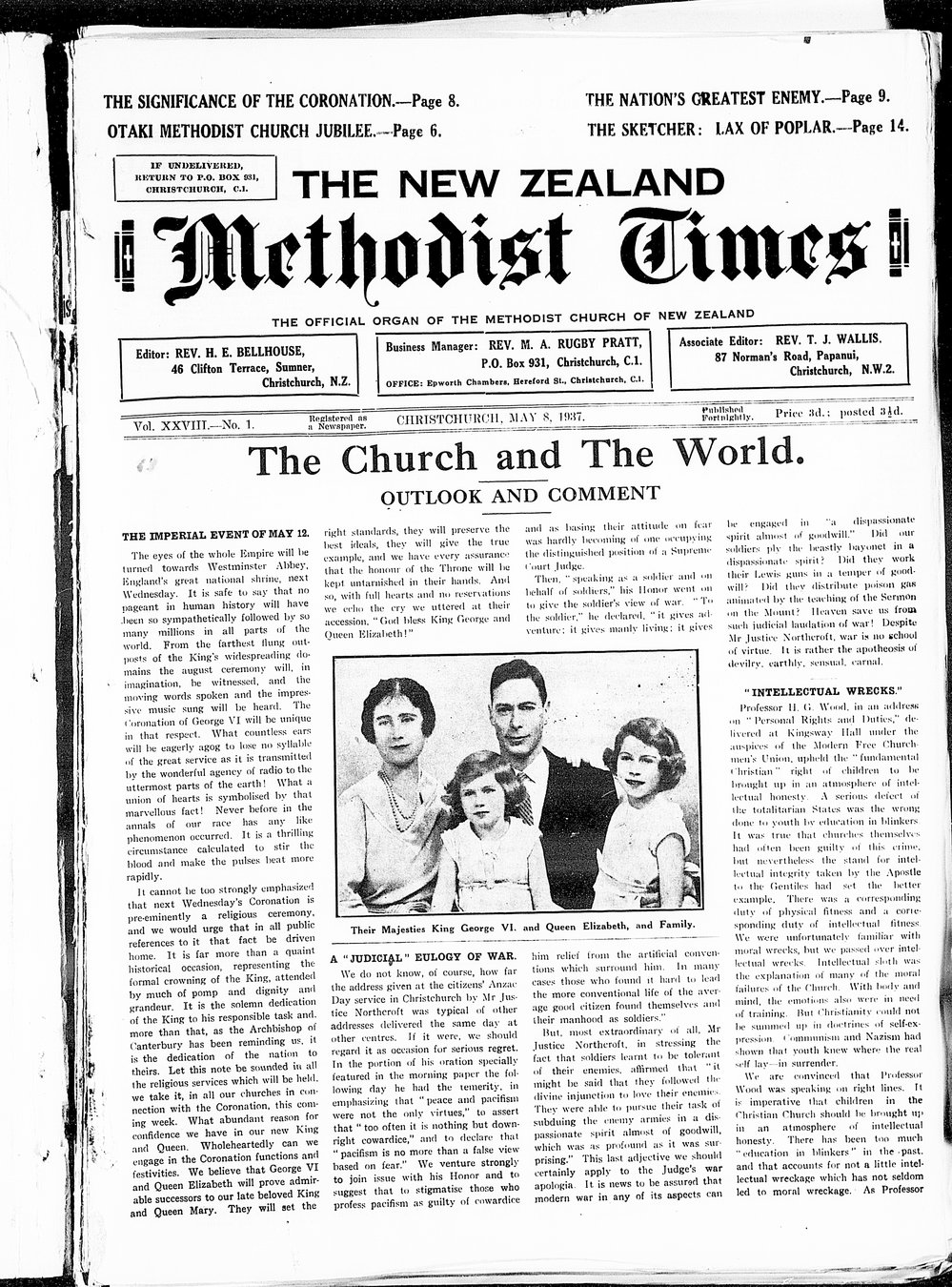 The New Zealand Methodist Times: 8th May 1937