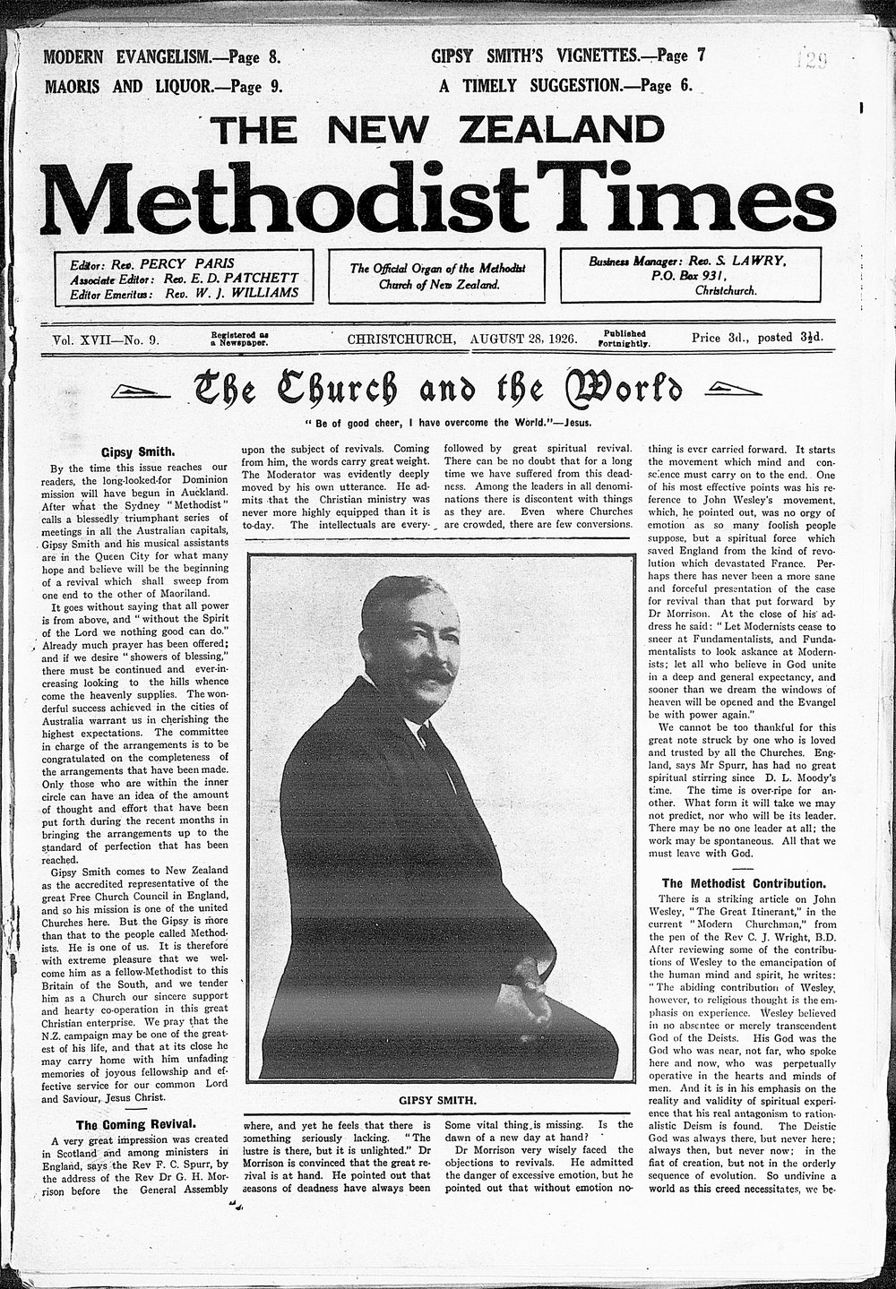 The New Zealand Methodist Times: 28th August 1926