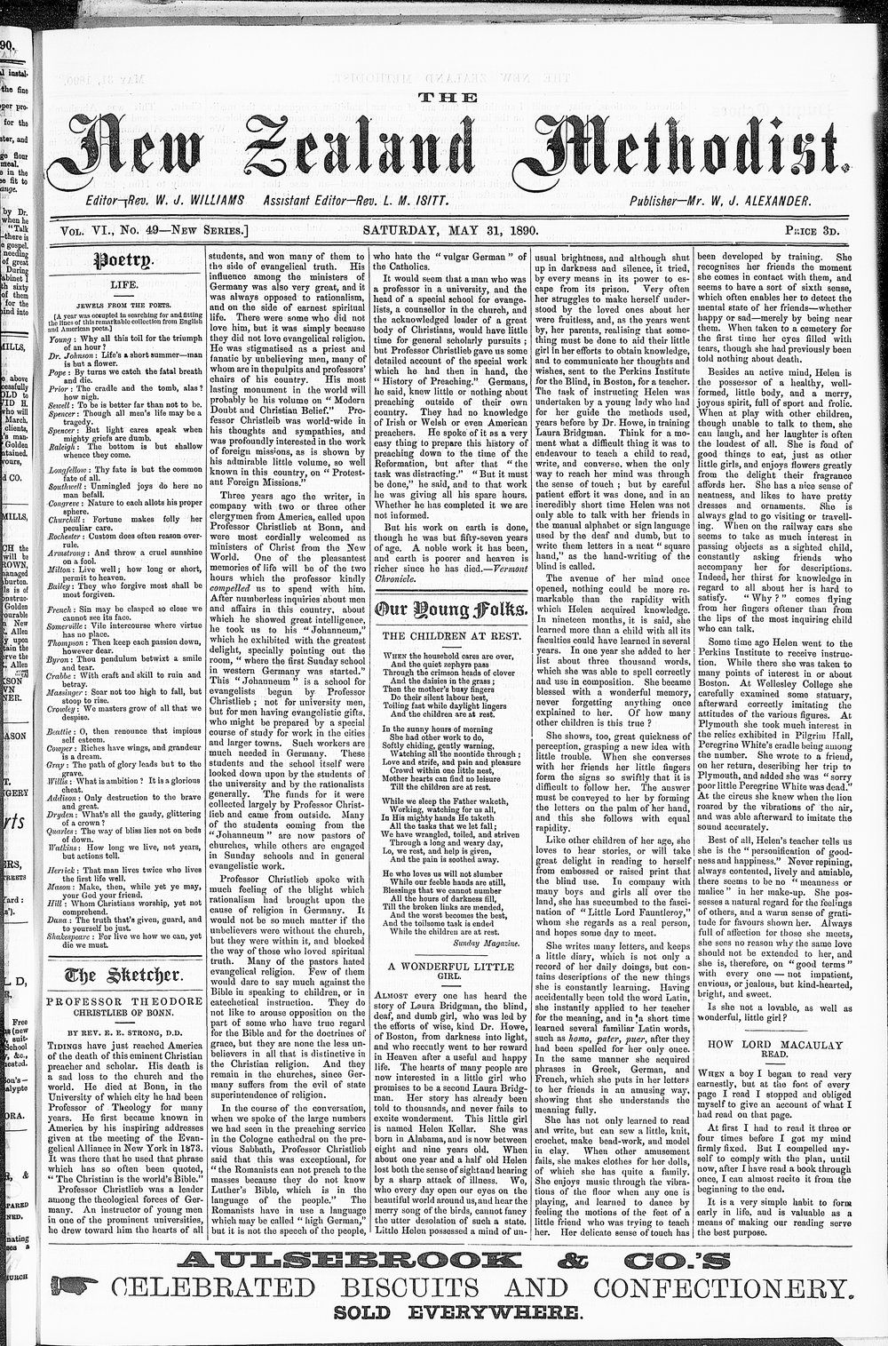 The New Zealand Methodist Times: 31st May 1890