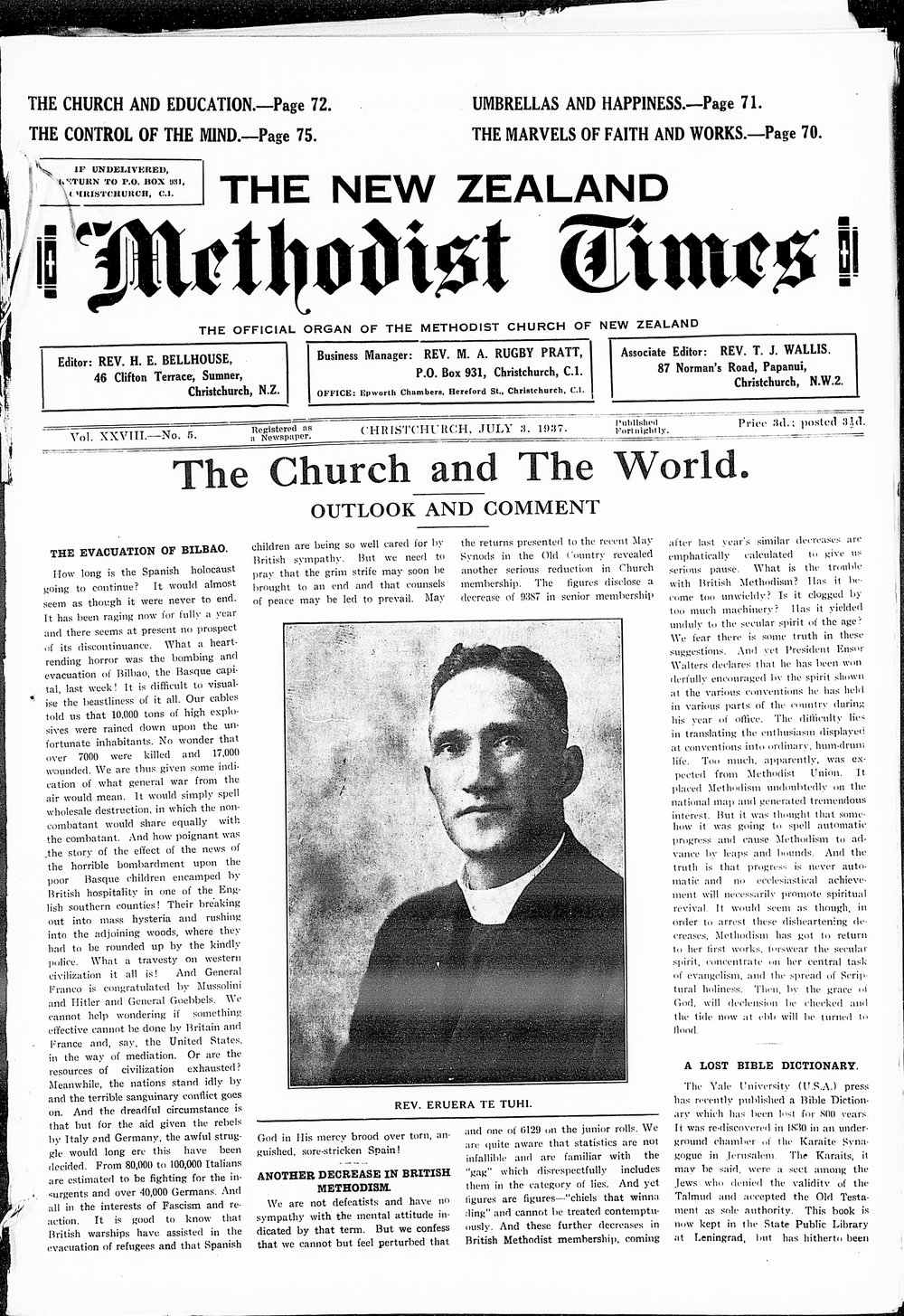 The New Zealand Methodist Times: 3rd July 1937