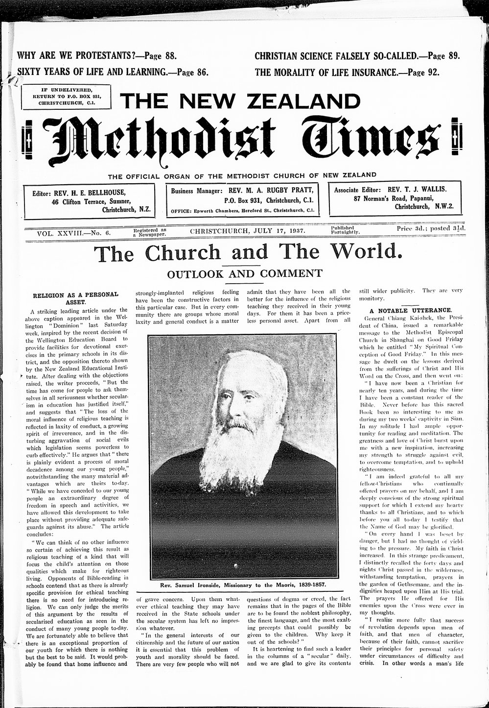 The New Zealand Methodist Times: 17th July 1937