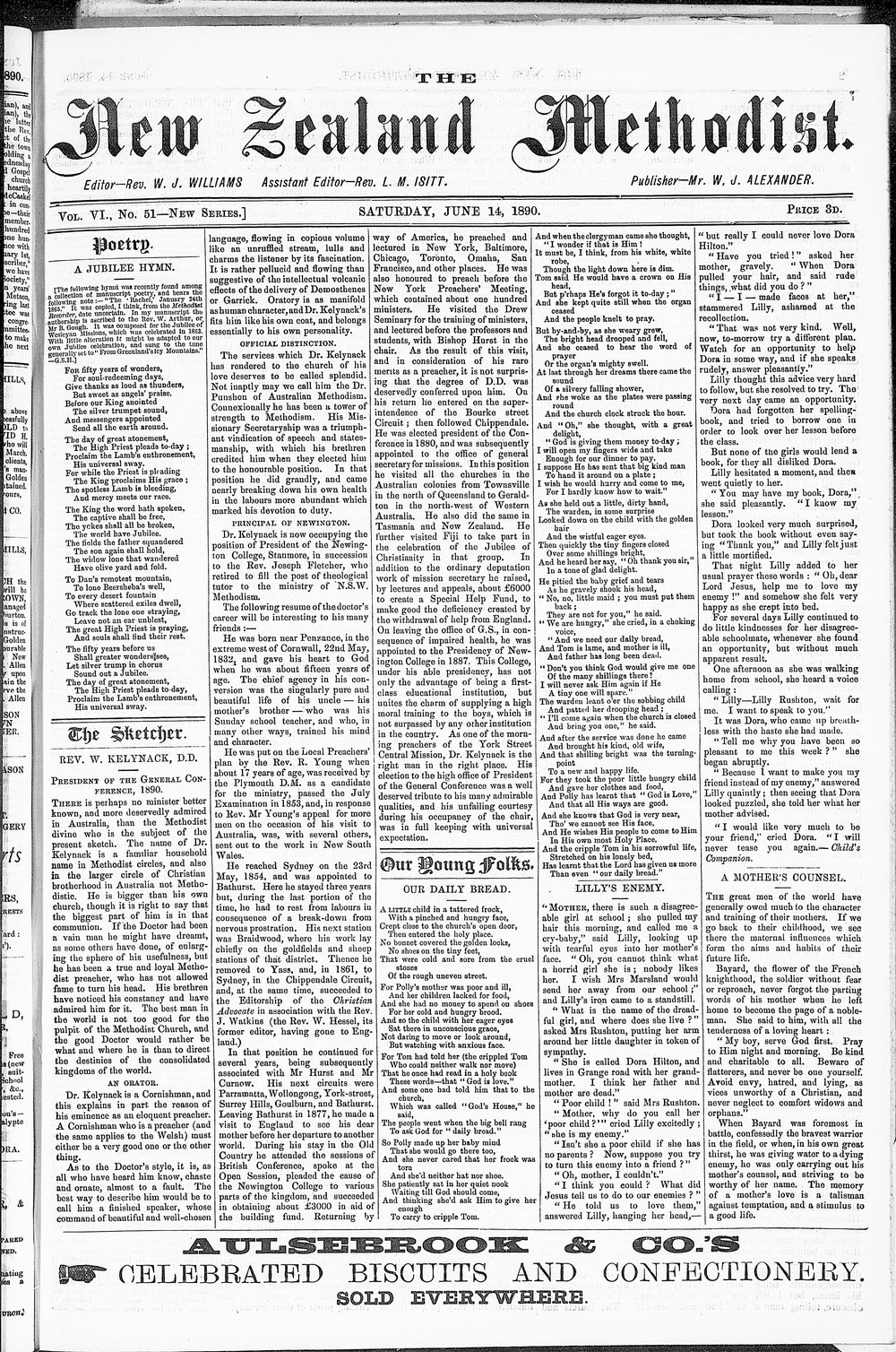 The New Zealand Methodist Times: 14th June 1890