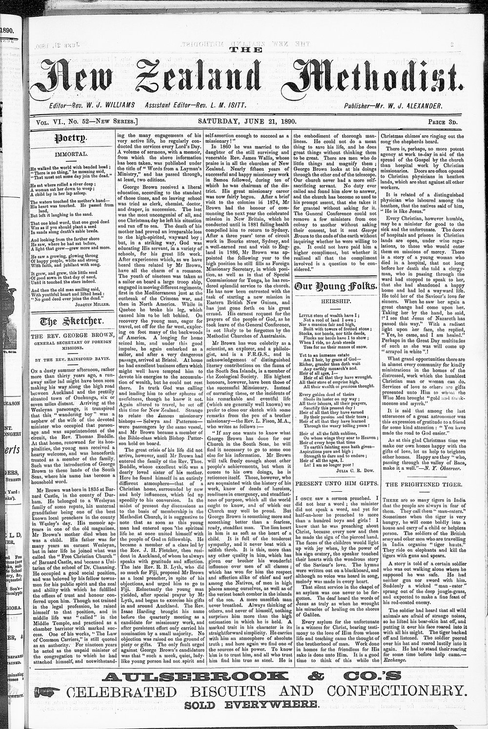 The New Zealand Methodist Times: 21st June 1890