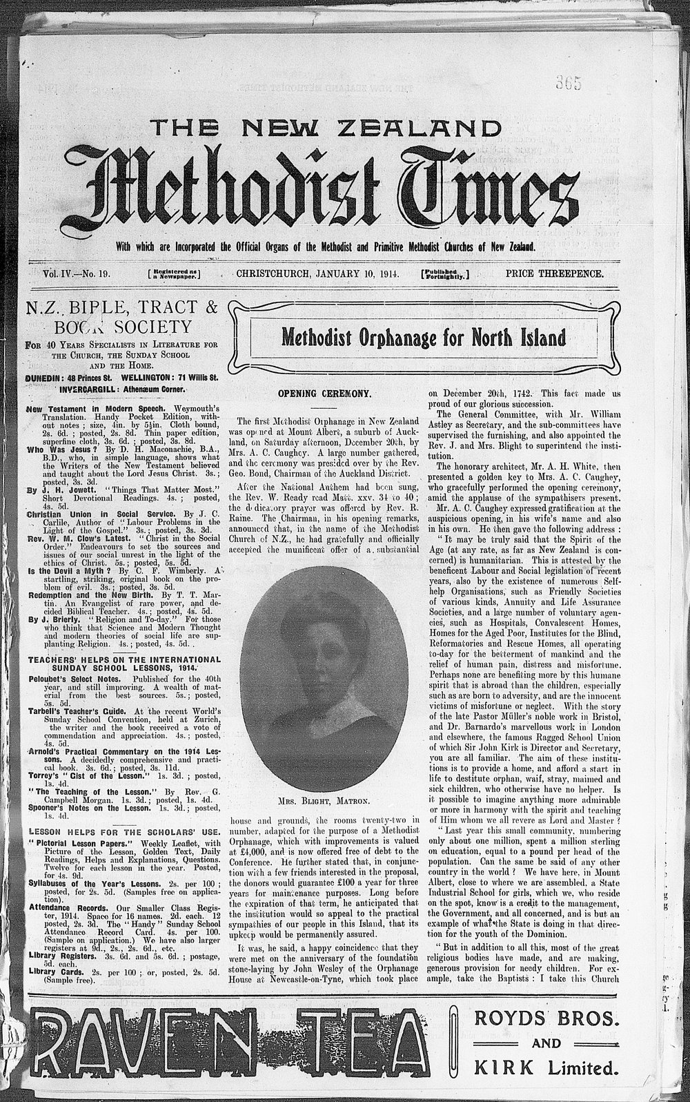 The New Zealand Methodist Times: 10th January 1914