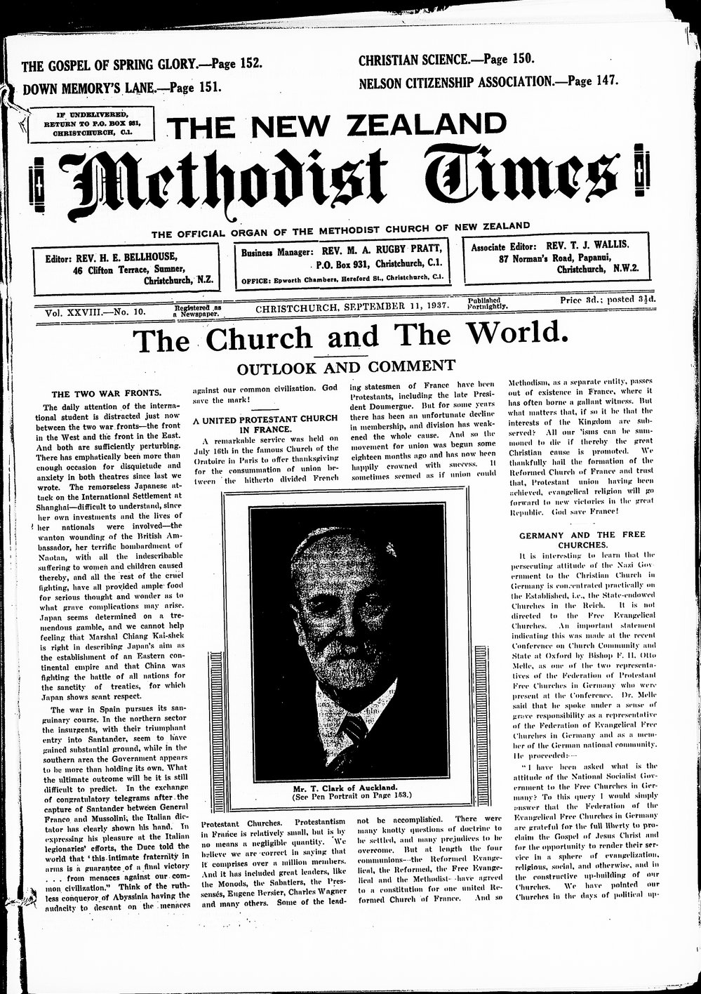 The New Zealand Methodist Times: 11th September 1937