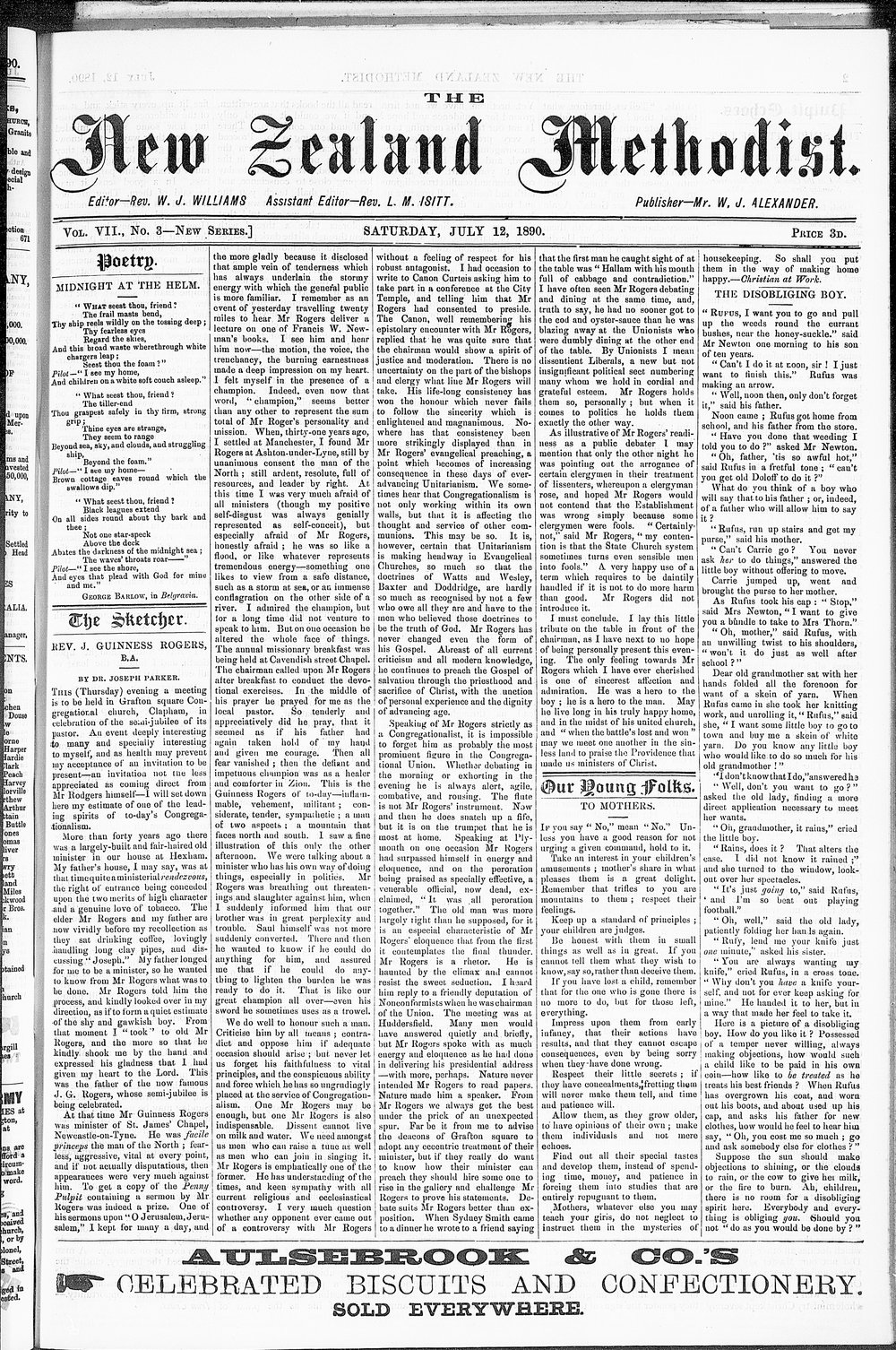 The New Zealand Methodist Times: 12th July 1890