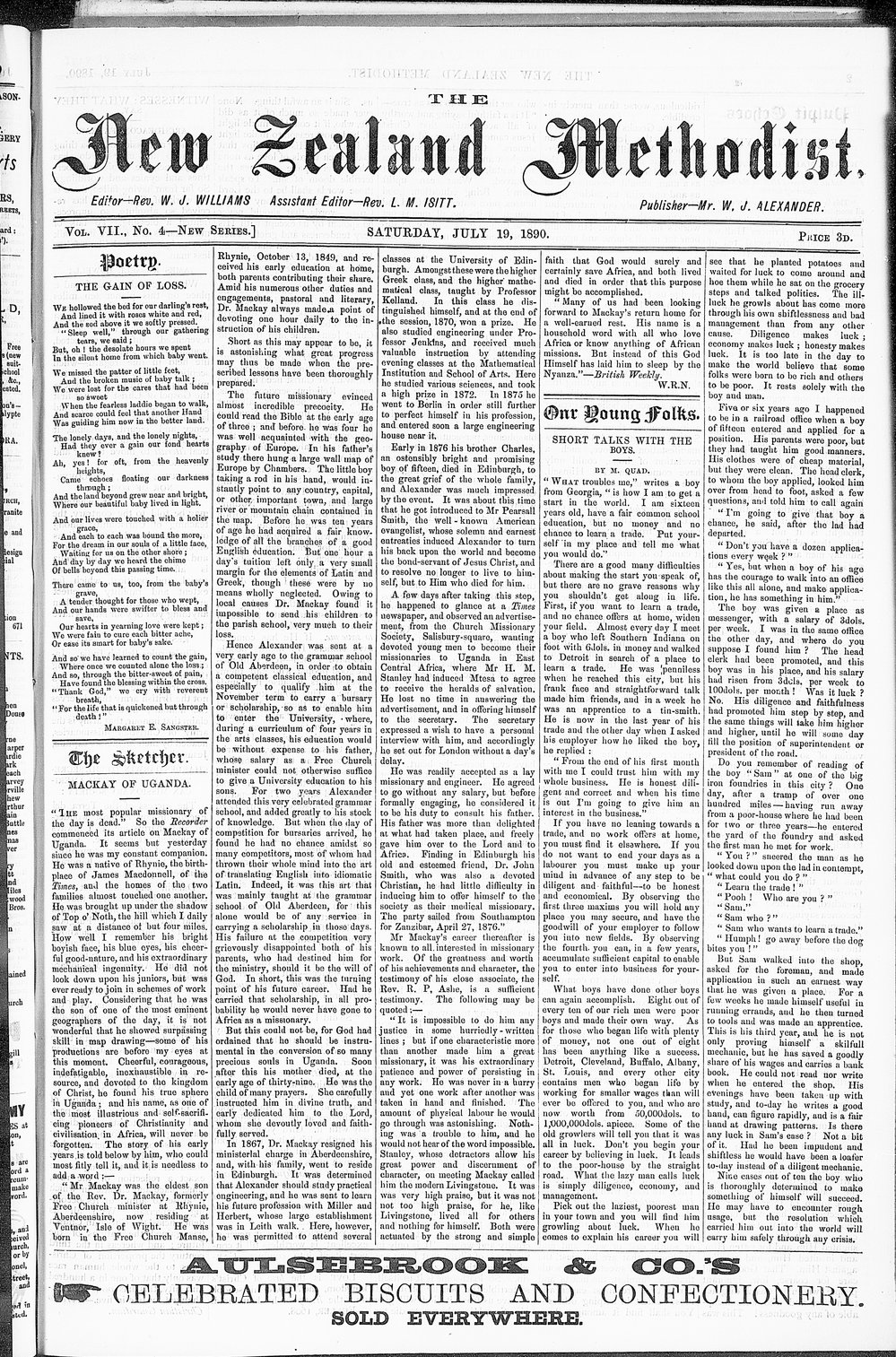 The New Zealand Methodist Times: 19th July 1890