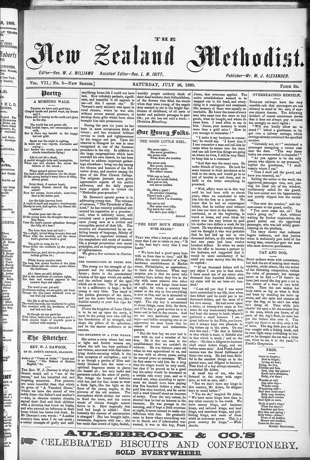 The New Zealand Methodist Times: 26th July 1890