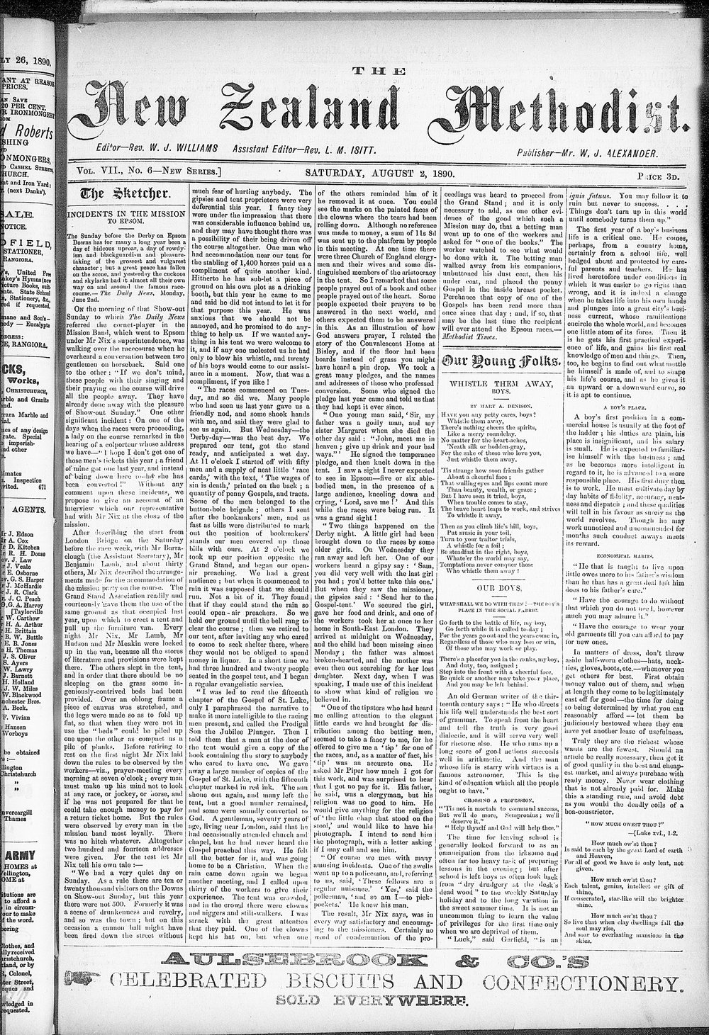 The New Zealand Methodist Times: 2nd August 1890