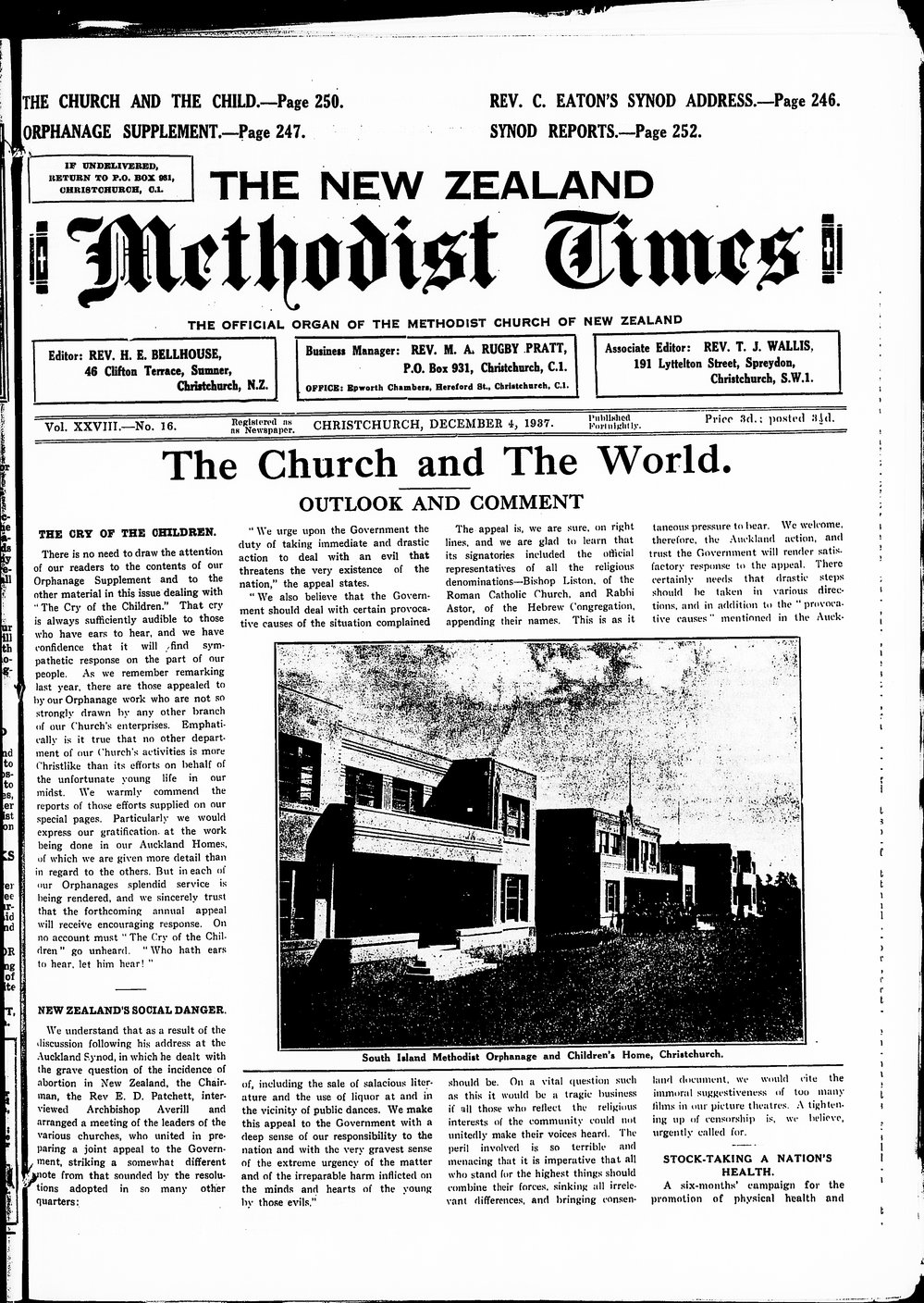 The New Zealand Methodist Times: 4th December 1937