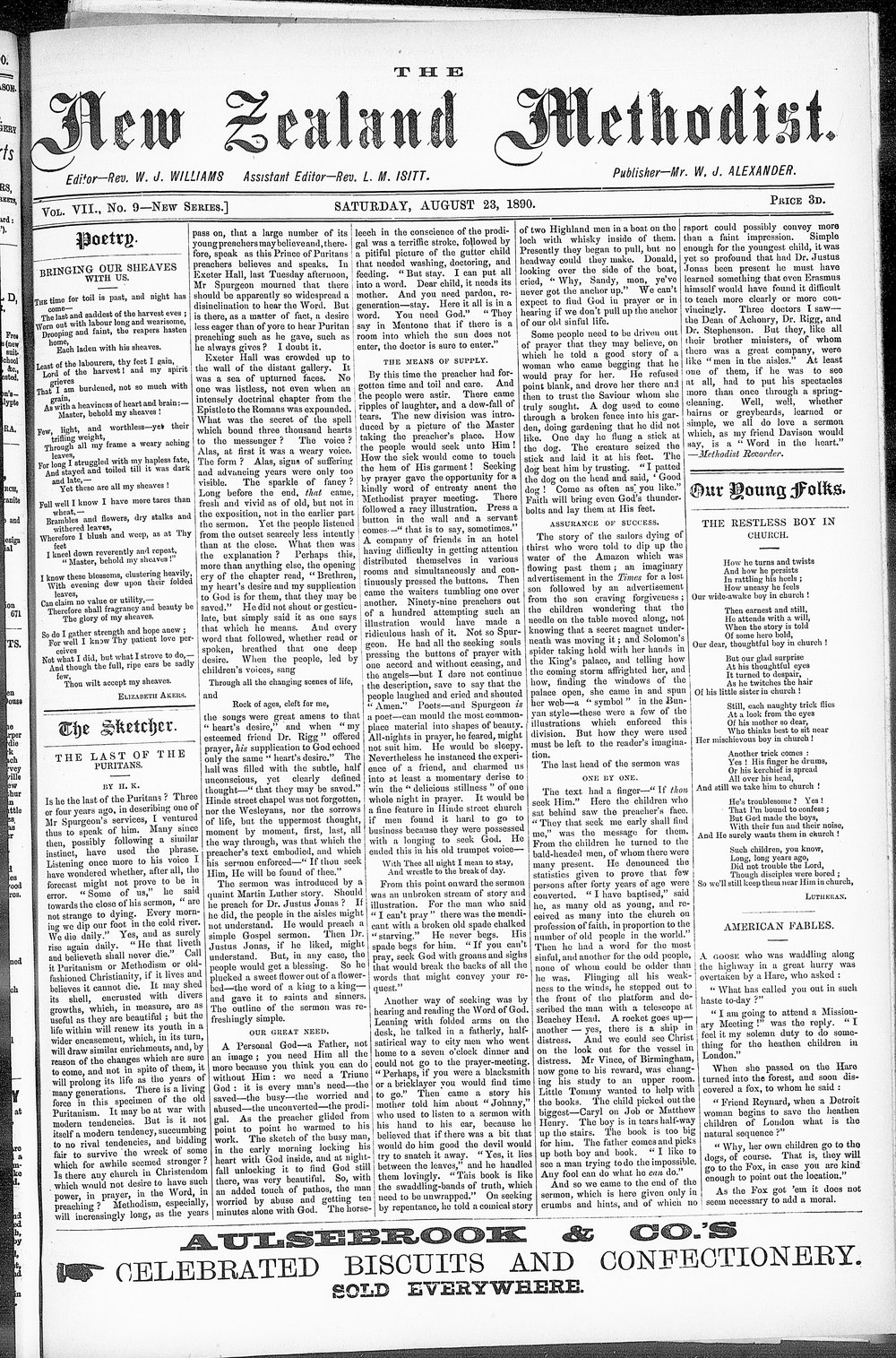 The New Zealand Methodist Times: 23rd August 1890