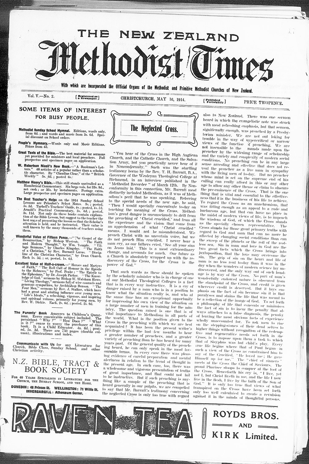 The New Zealand Methodist Times: 16th May 1914