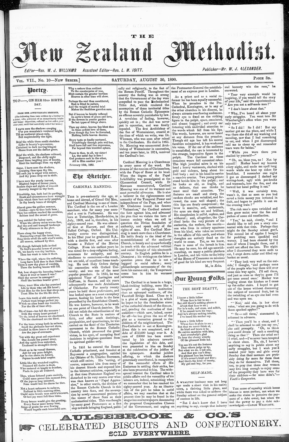 The New Zealand Methodist Times: 30th August 1890