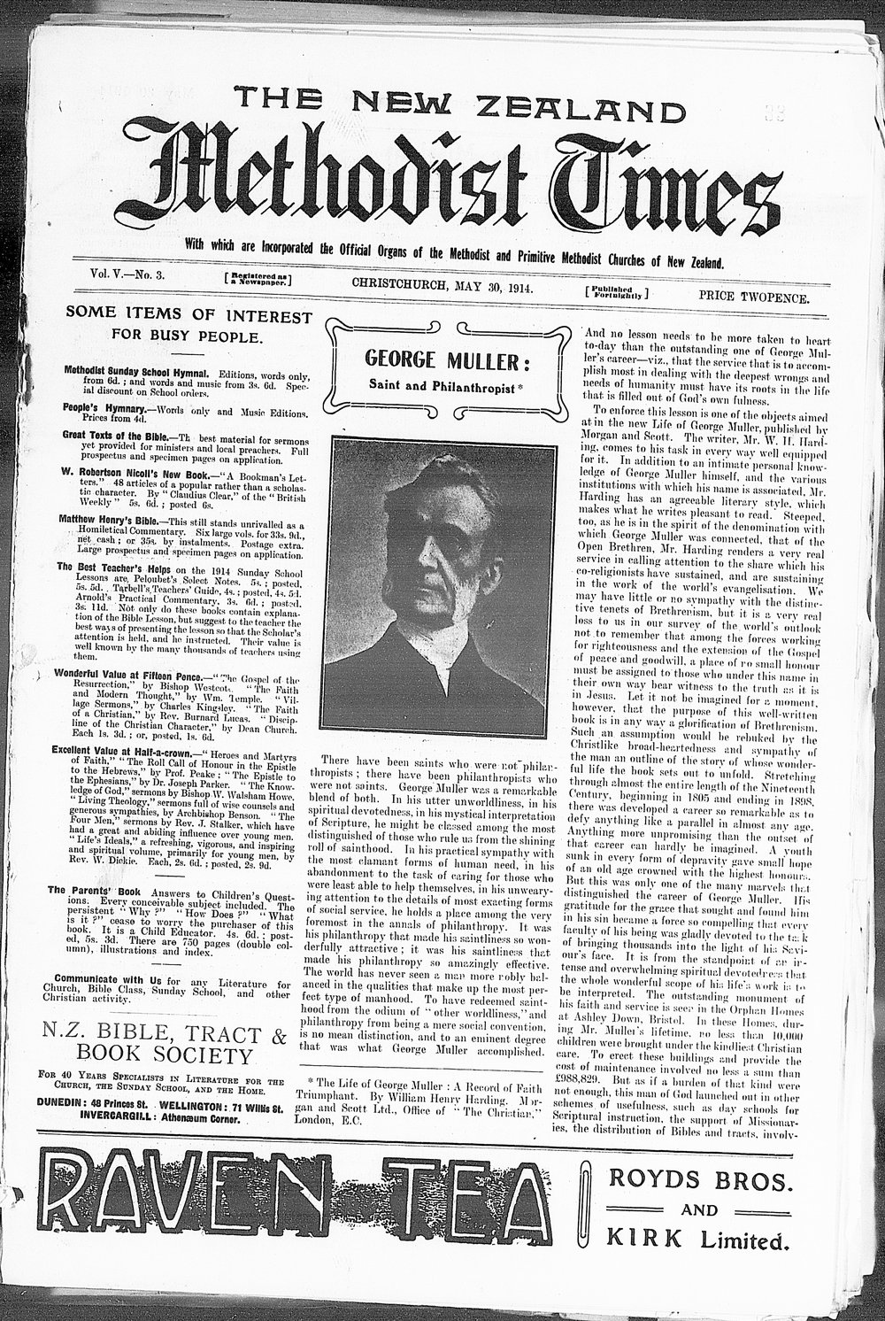 The New Zealand Methodist Times: 30th May 1914