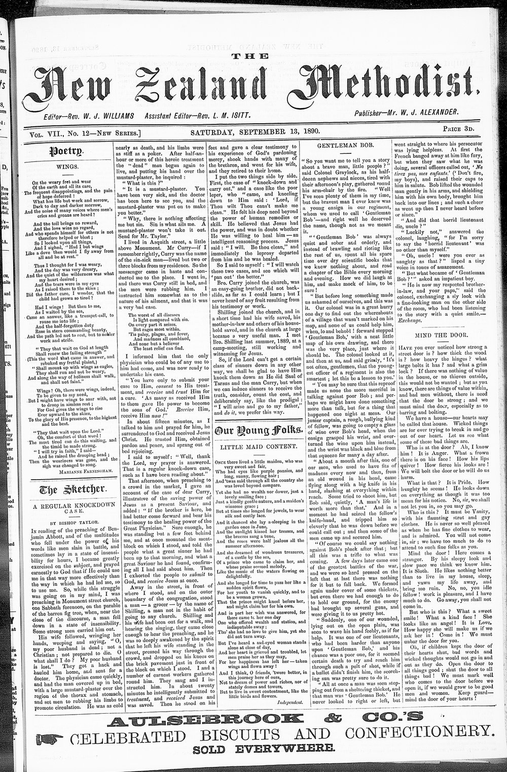 The New Zealand Methodist Times: 13th September 1890