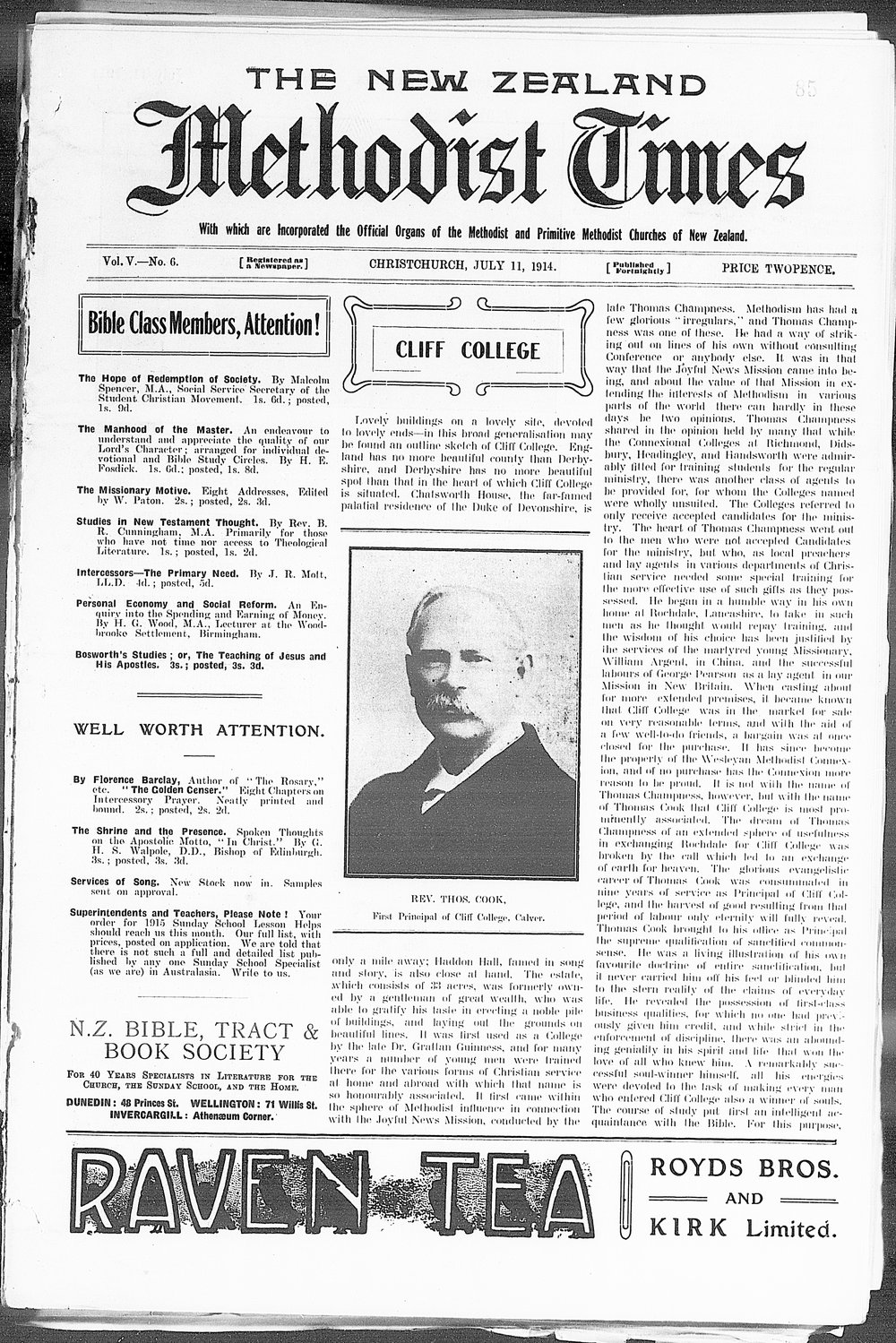 The New Zealand Methodist Times: 11th July 1914