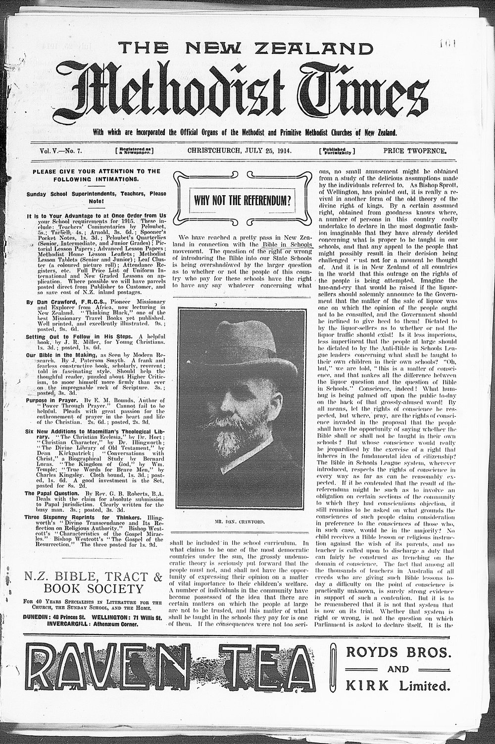 The New Zealand Methodist Times: 25th July 1914