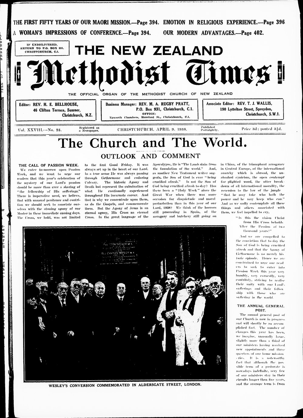 The New Zealand Methodist Times: 9th April 1938