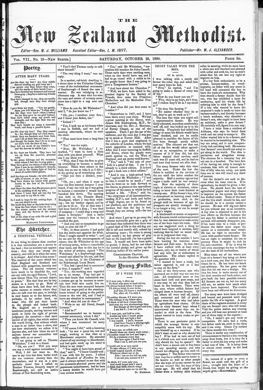The New Zealand Methodist Times: 25th October 1890