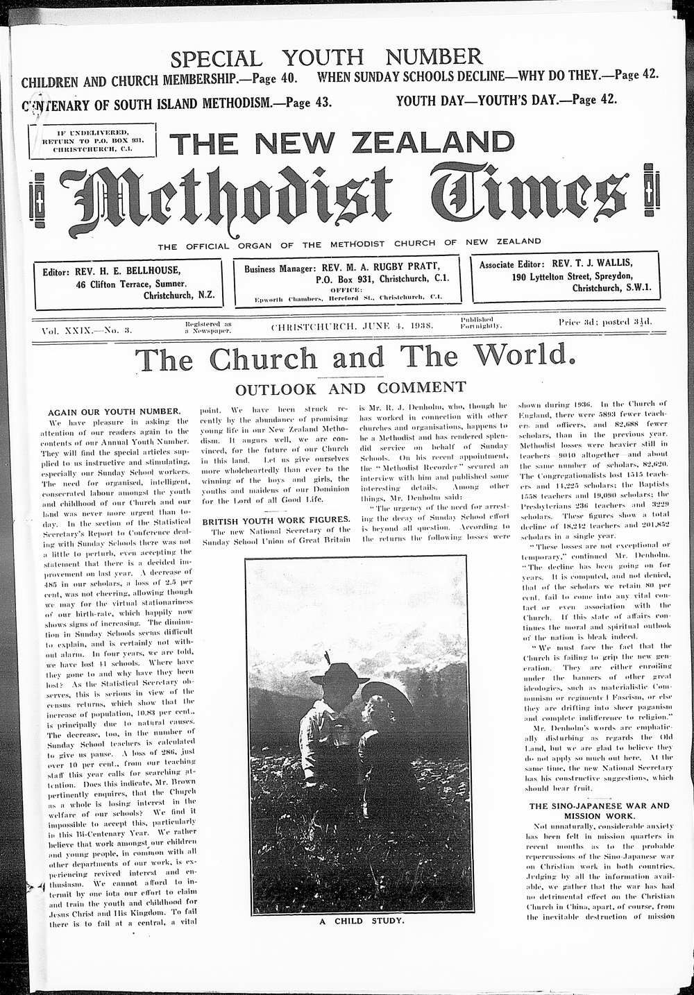 The New Zealand Methodist Times: 4th June 1938