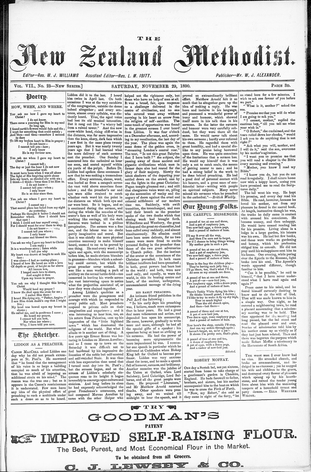 The New Zealand Methodist Times: 29th November 1890