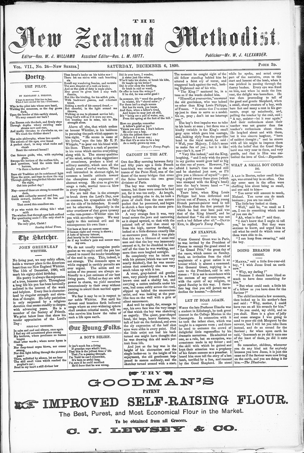 The New Zealand Methodist Times: 6th December 1890