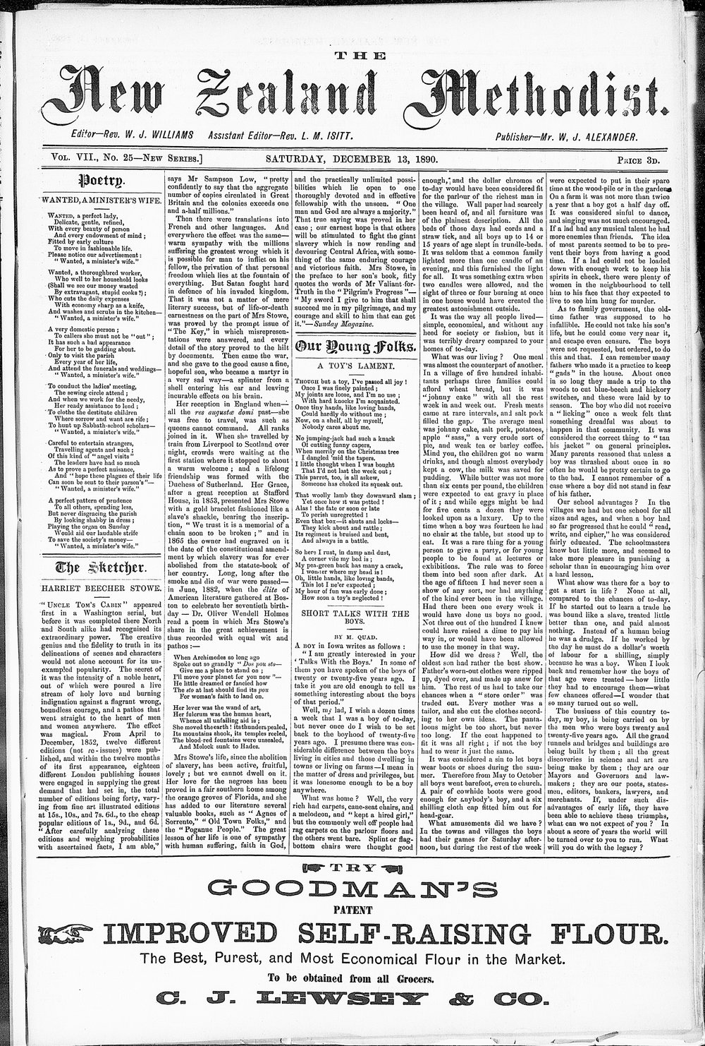 The New Zealand Methodist Times: 13th December 1890