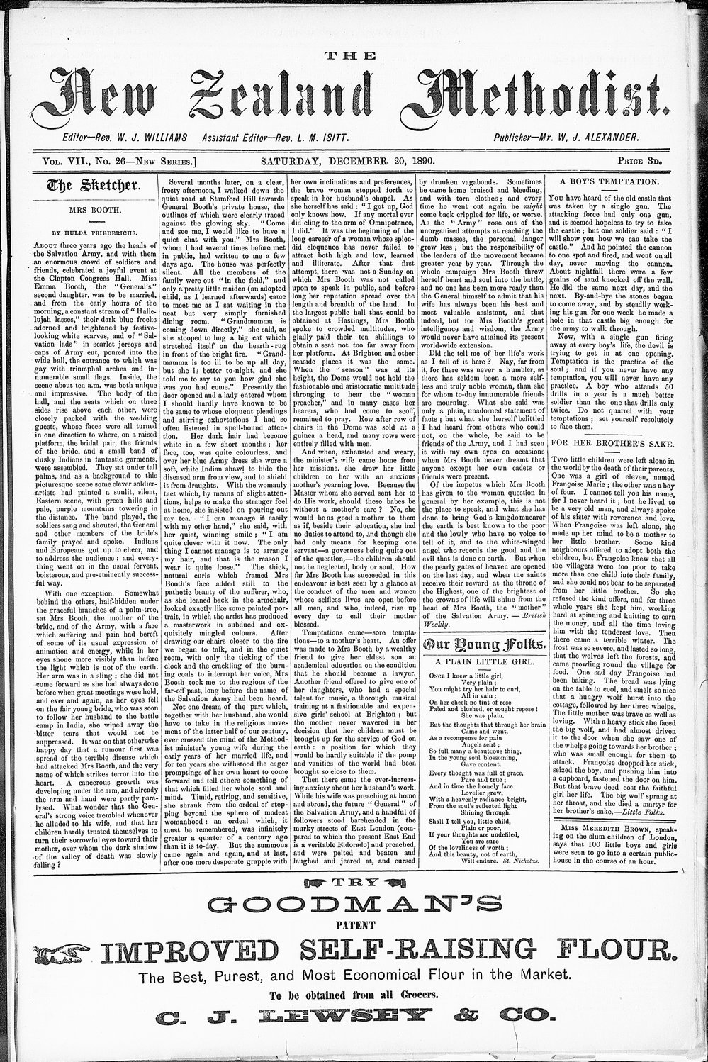 The New Zealand Methodist Times: 20th December 1890