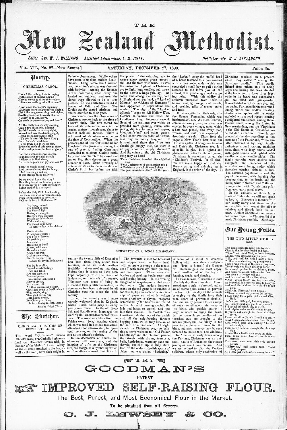 The New Zealand Methodist Times: 27th December 1890