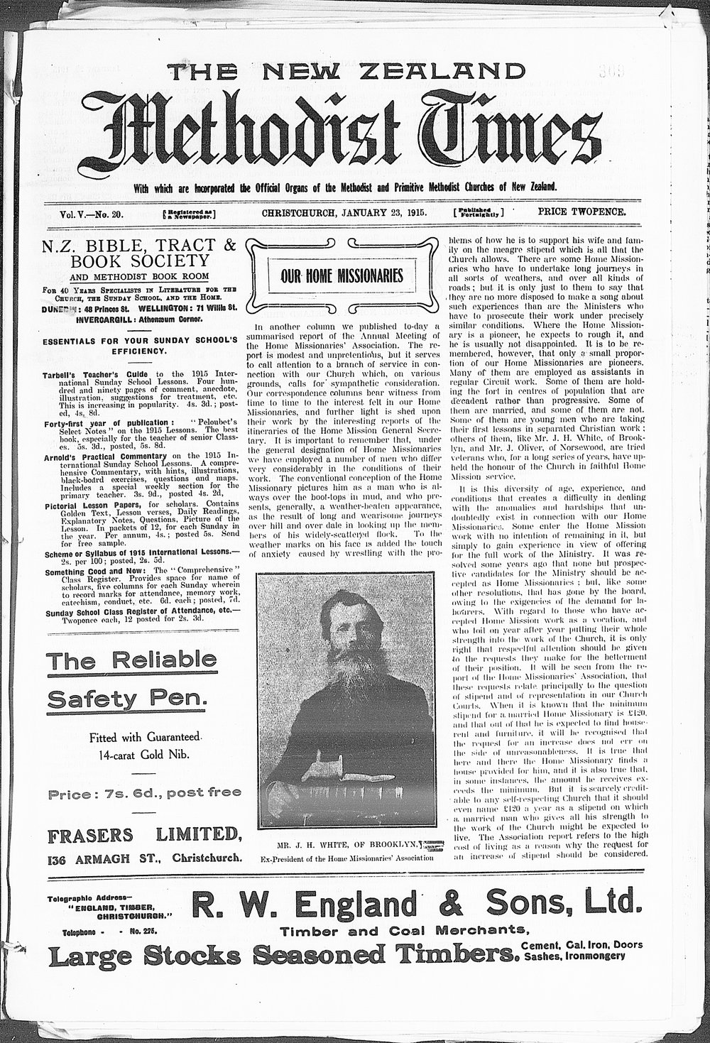 The New Zealand Methodist Times: 23rd January 1915
