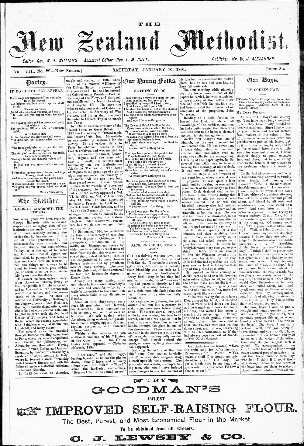 The New Zealand Methodist Times: 10th January 1891