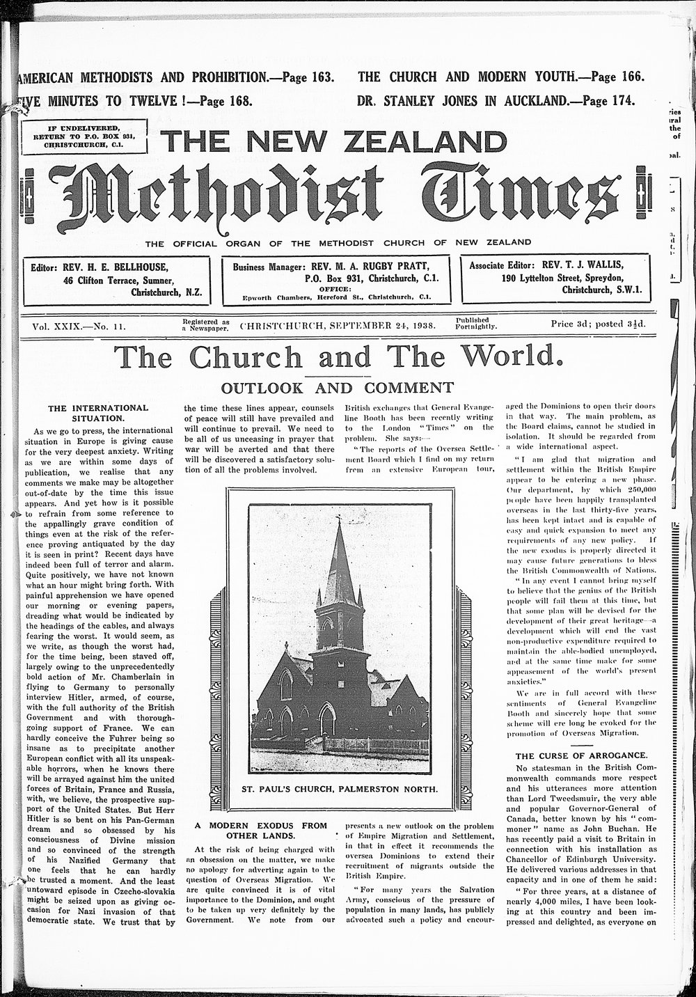 The New Zealand Methodist Times: 24th September 1938