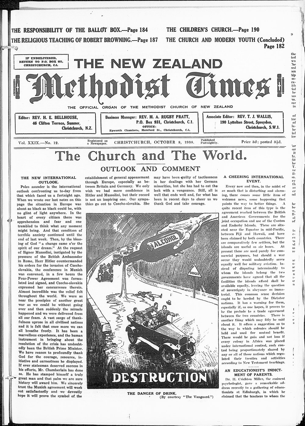 The New Zealand Methodist Times: 8th October 1938